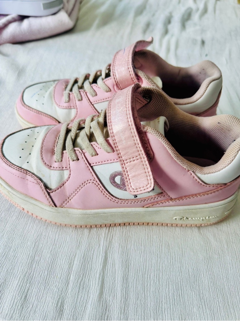 Champion Kids' Pink and White Velcro Sneakers